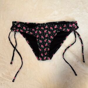 Floral Black Bikini Bottom
